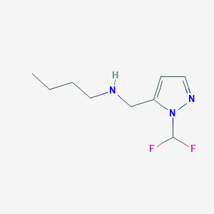 molecular formula C9H15F2N3 B11735212 butyl({[1-(difluoromethyl)-1H-pyrazol-5-yl]methyl})amine 