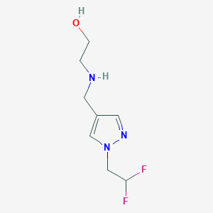 molecular formula C8H13F2N3O B11735213 2-({[1-(2,2-difluoroethyl)-1H-pyrazol-4-yl]methyl}amino)ethan-1-ol 