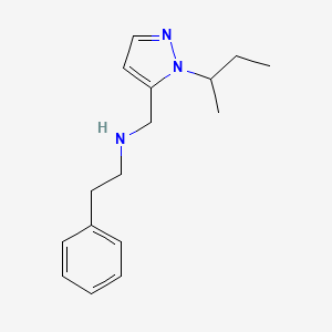 molecular formula C16H23N3 B11735251 {[1-(butan-2-yl)-1H-pyrazol-5-yl]methyl}(2-phenylethyl)amine 