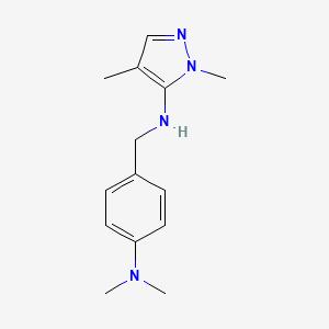 N-{[4-(dimethylamino)phenyl]methyl}-1,4-dimethyl-1H-pyrazol-5-amine