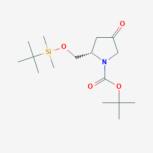 molecular formula C16H31NO4Si B117353 (2S)-2-[[叔丁基二甲基甲硅烷基氧基]甲基]-4-氧代-1-吡咯烷甲酸叔丁酯 CAS No. 220993-22-6