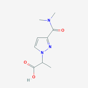 molecular formula C9H13N3O3 B11735301 2-[3-(dimethylcarbamoyl)-1H-pyrazol-1-yl]propanoic acid 