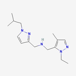 molecular formula C15H25N5 B11735323 [(1-ethyl-4-methyl-1H-pyrazol-5-yl)methyl]({[1-(2-methylpropyl)-1H-pyrazol-3-yl]methyl})amine 