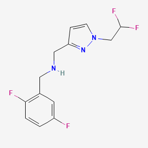 molecular formula C13H13F4N3 B11735326 {[1-(2,2-difluoroethyl)-1H-pyrazol-3-yl]methyl}[(2,5-difluorophenyl)methyl]amine 