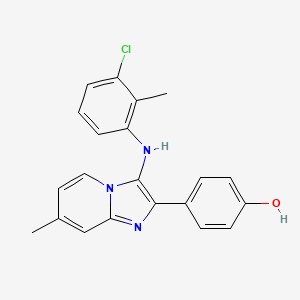 4-[3-(3-Chloro-2-methylanilino)-7-methylimidazo[1,2-a]pyridin-2-yl]phenol