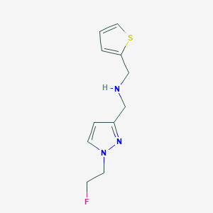 {[1-(2-fluoroethyl)-1H-pyrazol-3-yl]methyl}[(thiophen-2-yl)methyl]amine