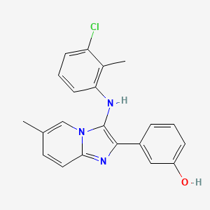 3-[3-(3-Chloro-2-methylanilino)-6-methylimidazo[1,2-a]pyridin-2-yl]phenol