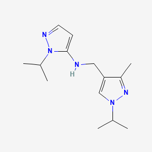 molecular formula C14H23N5 B11735364 N-{[3-methyl-1-(propan-2-yl)-1H-pyrazol-4-yl]methyl}-1-(propan-2-yl)-1H-pyrazol-5-amine 