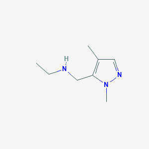 molecular formula C8H15N3 B11735385 N-[(1,4-dimethyl-1H-pyrazol-5-yl)methyl]ethanamine 