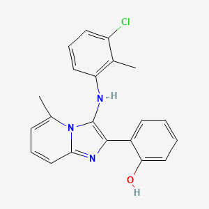 2-[3-(3-Chloro-2-methylanilino)-5-methylimidazo[1,2-a]pyridin-2-yl]phenol