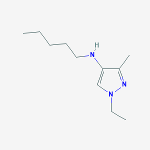 molecular formula C11H21N3 B11735413 1-ethyl-3-methyl-N-pentyl-1H-pyrazol-4-amine 