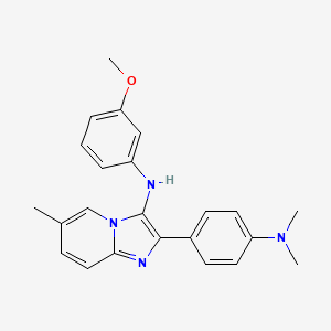 molecular formula C23H24N4O B1173542 2-[4-(dimethylamino)phenyl]-N-(3-methoxyphenyl)-6-methylimidazo[1,2-a]pyridin-3-amine 