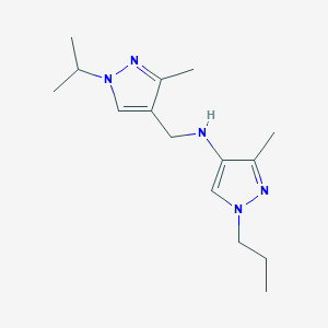 3-methyl-N-{[3-methyl-1-(propan-2-yl)-1H-pyrazol-4-yl]methyl}-1-propyl-1H-pyrazol-4-amine