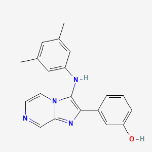 3-[3-(3,5-Dimethylanilino)imidazo[1,2-a]pyrazin-2-yl]phenol