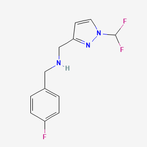 {[1-(difluoromethyl)-1H-pyrazol-3-yl]methyl}[(4-fluorophenyl)methyl]amine