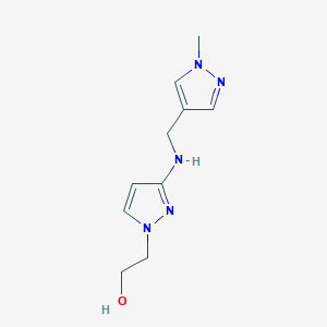 molecular formula C10H15N5O B11735474 2-(3-{[(1-methyl-1H-pyrazol-4-yl)methyl]amino}-1H-pyrazol-1-yl)ethan-1-ol 