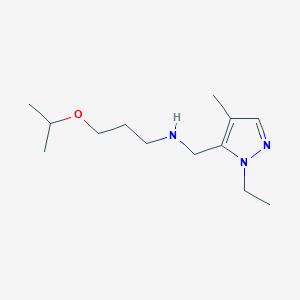 molecular formula C13H25N3O B11735504 [(1-ethyl-4-methyl-1H-pyrazol-5-yl)methyl][3-(propan-2-yloxy)propyl]amine 