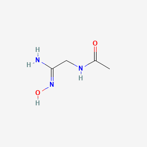 molecular formula C4H9N3O2 B11735524 N-[(2Z)-2-amino-2-(hydroxyimino)ethyl]acetamide 