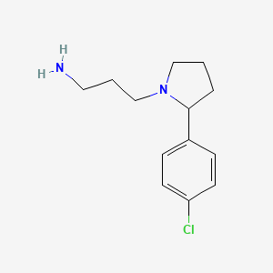 molecular formula C13H19ClN2 B11735528 3-[2-(4-Chlorophenyl)pyrrolidin-1-yl]propan-1-amine 