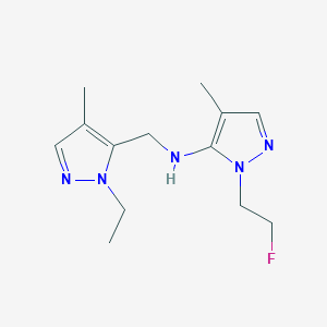 molecular formula C13H20FN5 B11735542 N-[(1-ethyl-4-methyl-1H-pyrazol-5-yl)methyl]-1-(2-fluoroethyl)-4-methyl-1H-pyrazol-5-amine 