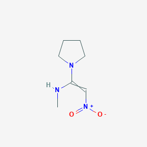 molecular formula C7H13N3O2 B11735564 Methyl[2-nitro-1-(pyrrolidin-1-yl)ethenyl]amine 