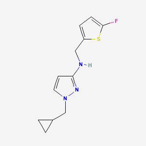 molecular formula C12H14FN3S B11735565 1-(cyclopropylmethyl)-N-[(5-fluorothiophen-2-yl)methyl]-1H-pyrazol-3-amine 