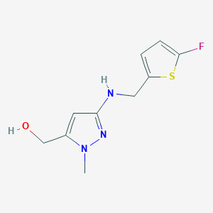 molecular formula C10H12FN3OS B11735602 (3-{[(5-fluorothiophen-2-yl)methyl]amino}-1-methyl-1H-pyrazol-5-yl)methanol 