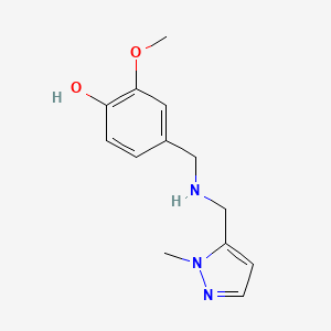 molecular formula C13H17N3O2 B11735606 2-Methoxy-4-({[(1-methyl-1H-pyrazol-5-YL)methyl]amino}methyl)phenol 