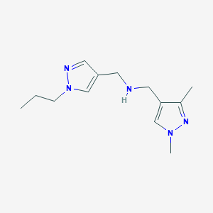 molecular formula C13H21N5 B11735618 [(1,3-dimethyl-1H-pyrazol-4-yl)methyl][(1-propyl-1H-pyrazol-4-yl)methyl]amine 