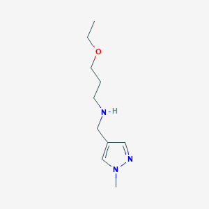 molecular formula C10H19N3O B11735665 (3-Ethoxypropyl)[(1-methyl-1H-pyrazol-4-yl)methyl]amine 