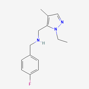 molecular formula C14H18FN3 B11735676 [(1-ethyl-4-methyl-1H-pyrazol-5-yl)methyl][(4-fluorophenyl)methyl]amine 