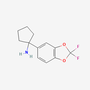 molecular formula C12H13F2NO2 B11735722 1-(2,2-Difluoro-1,3-benzodioxol-5-yl)cyclopentanamine CAS No. 1704097-21-1