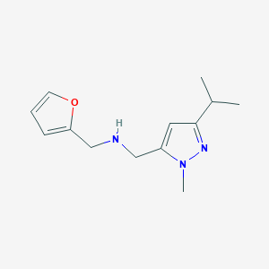 molecular formula C13H19N3O B11735747 [(furan-2-yl)methyl]({[1-methyl-3-(propan-2-yl)-1H-pyrazol-5-yl]methyl})amine 