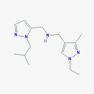 molecular formula C15H25N5 B11735756 [(1-ethyl-3-methyl-1H-pyrazol-4-yl)methyl]({[1-(2-methylpropyl)-1H-pyrazol-5-yl]methyl})amine 