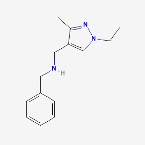 molecular formula C14H19N3 B11735760 benzyl[(1-ethyl-3-methyl-1H-pyrazol-4-yl)methyl]amine 