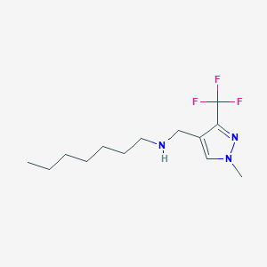 molecular formula C13H22F3N3 B11735767 heptyl({[1-methyl-3-(trifluoromethyl)-1H-pyrazol-4-yl]methyl})amine 