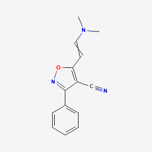 molecular formula C14H13N3O B11735792 5-[2-(Dimethylamino)ethenyl]-3-phenyl-1,2-oxazole-4-carbonitrile 