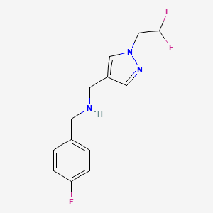 {[1-(2,2-difluoroethyl)-1H-pyrazol-4-yl]methyl}[(4-fluorophenyl)methyl]amine