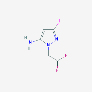 molecular formula C5H6F2IN3 B11735798 1-(2,2-Difluoroethyl)-3-iodo-1H-pyrazol-5-amine 