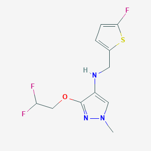 molecular formula C11H12F3N3OS B11735817 3-(2,2-difluoroethoxy)-N-[(5-fluorothiophen-2-yl)methyl]-1-methyl-1H-pyrazol-4-amine 