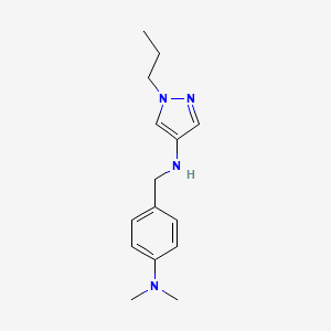 molecular formula C15H22N4 B11735826 N-{[4-(dimethylamino)phenyl]methyl}-1-propyl-1H-pyrazol-4-amine 