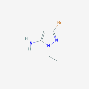 molecular formula C5H8BrN3 B11735866 3-bromo-1-ethyl-1H-pyrazol-5-amine 