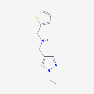 molecular formula C11H15N3S B11735891 [(1-ethyl-1H-pyrazol-4-yl)methyl][(thiophen-2-yl)methyl]amine 