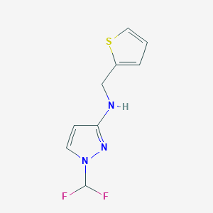 molecular formula C9H9F2N3S B11735933 1-(difluoromethyl)-N-(thiophen-2-ylmethyl)-1H-pyrazol-3-amine 