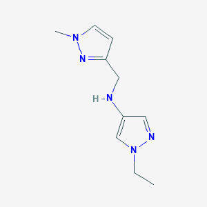 molecular formula C10H15N5 B11735945 1-Ethyl-N-[(1-methyl-1H-pyrazol-3-YL)methyl]-1H-pyrazol-4-amine 