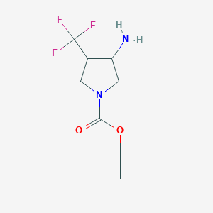 molecular formula C10H17F3N2O2 B11735999 Tert-butyl 3-amino-4-(trifluoromethyl)pyrrolidine-1-carboxylate 