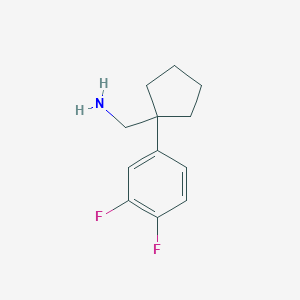 molecular formula C12H15F2N B11736010 1-(3,4-Difluorophenyl)cyclopentanemethanamine 