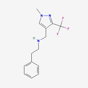 {[1-methyl-3-(trifluoromethyl)-1H-pyrazol-4-yl]methyl}(2-phenylethyl)amine