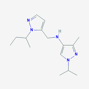 molecular formula C15H25N5 B11736028 N-{[1-(butan-2-yl)-1H-pyrazol-5-yl]methyl}-3-methyl-1-(propan-2-yl)-1H-pyrazol-4-amine 