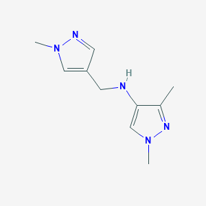 molecular formula C10H15N5 B11736040 1,3-Dimethyl-N-[(1-methyl-1H-pyrazol-4-YL)methyl]-1H-pyrazol-4-amine 